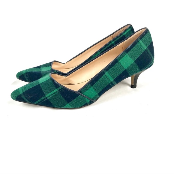 green plaid heels